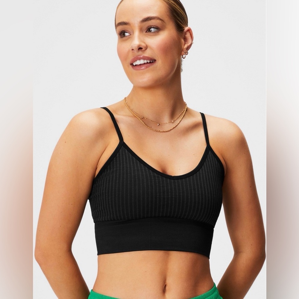 Fabletics Shauna Black Ribbed Bralette